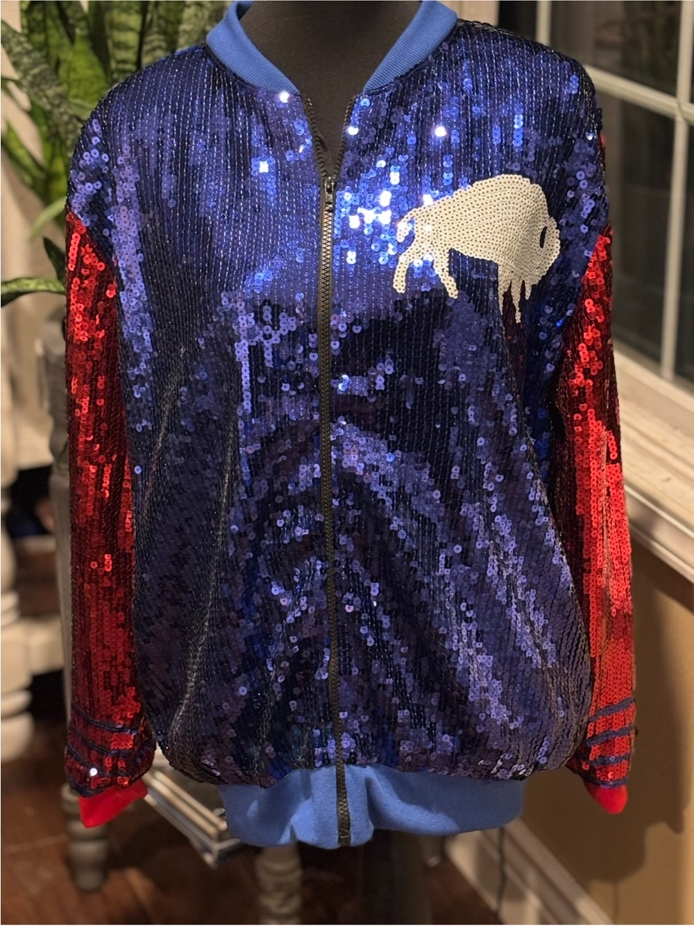 SEQUIN BUFFALO FOOTBALL FAN JACKET ONE SIZE XS-XL